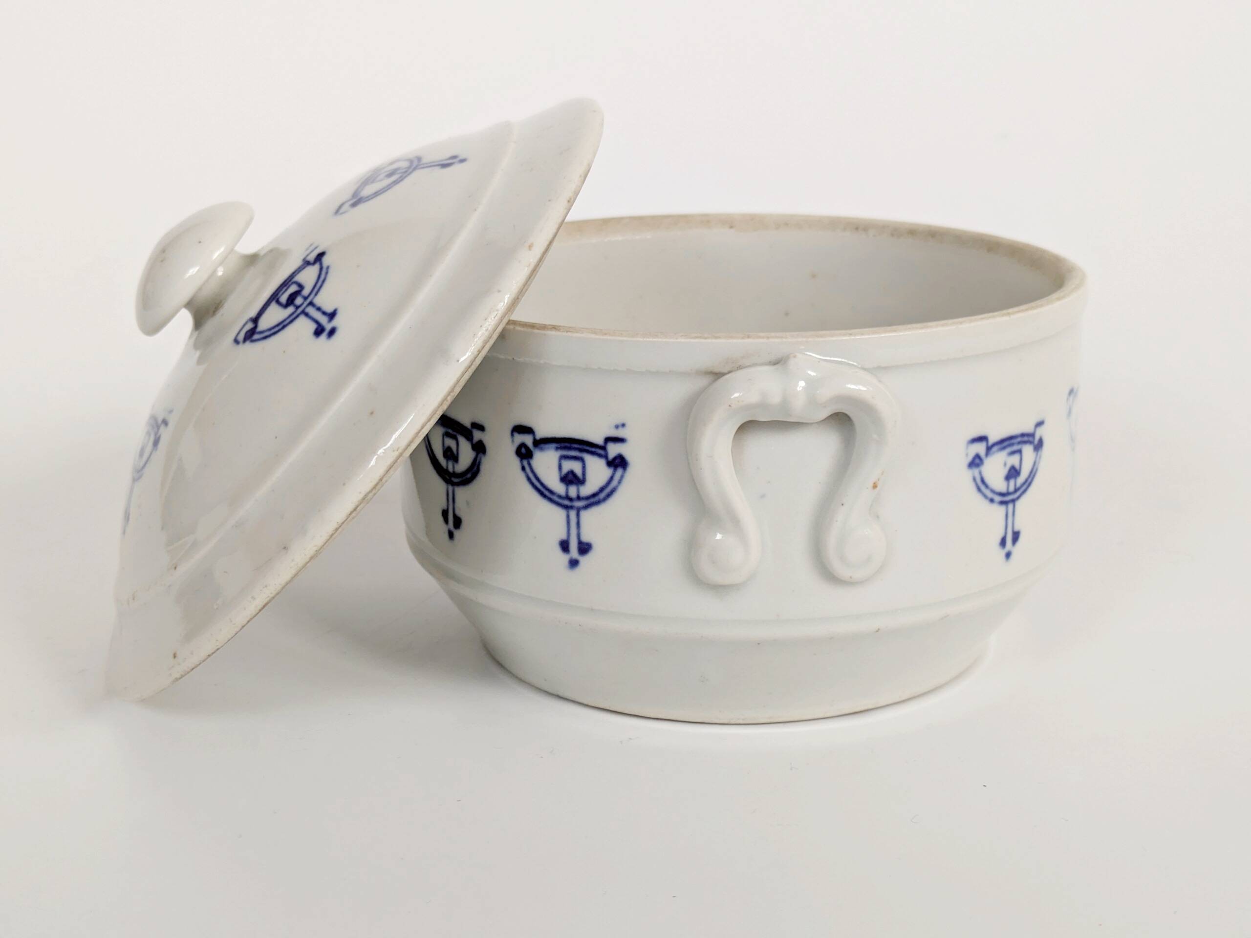 Set of 2 vintage ceramic terrines from Saint-Uze, Art Deco.