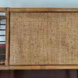 Large vintage serving tray, rattan and wicker - Indonesia - 1950s/1960s