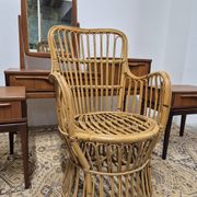 Fauteuil en Rotin Bambou vintage 1950s design -H85cm