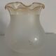 Set of 5 antique frosted glass lampshades with gold trim in Art Deco style