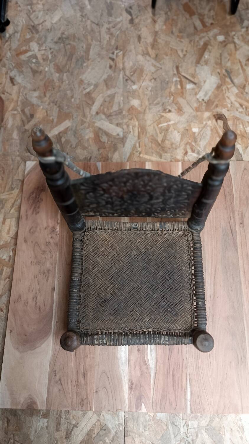 Traditional 19th-century tribal chair from the Swat Valley, North Pakistan