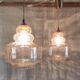 Amber glass Scandinavian suspension style - 1960s-70s