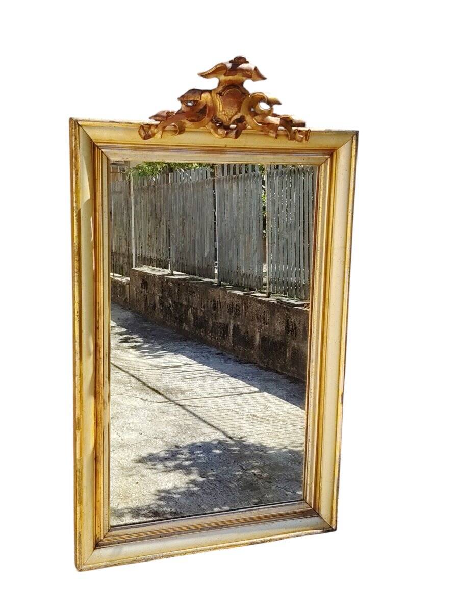 Large mirror/19th-century wooden frames, gilded.