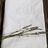 Embroidered AD monogram sheet