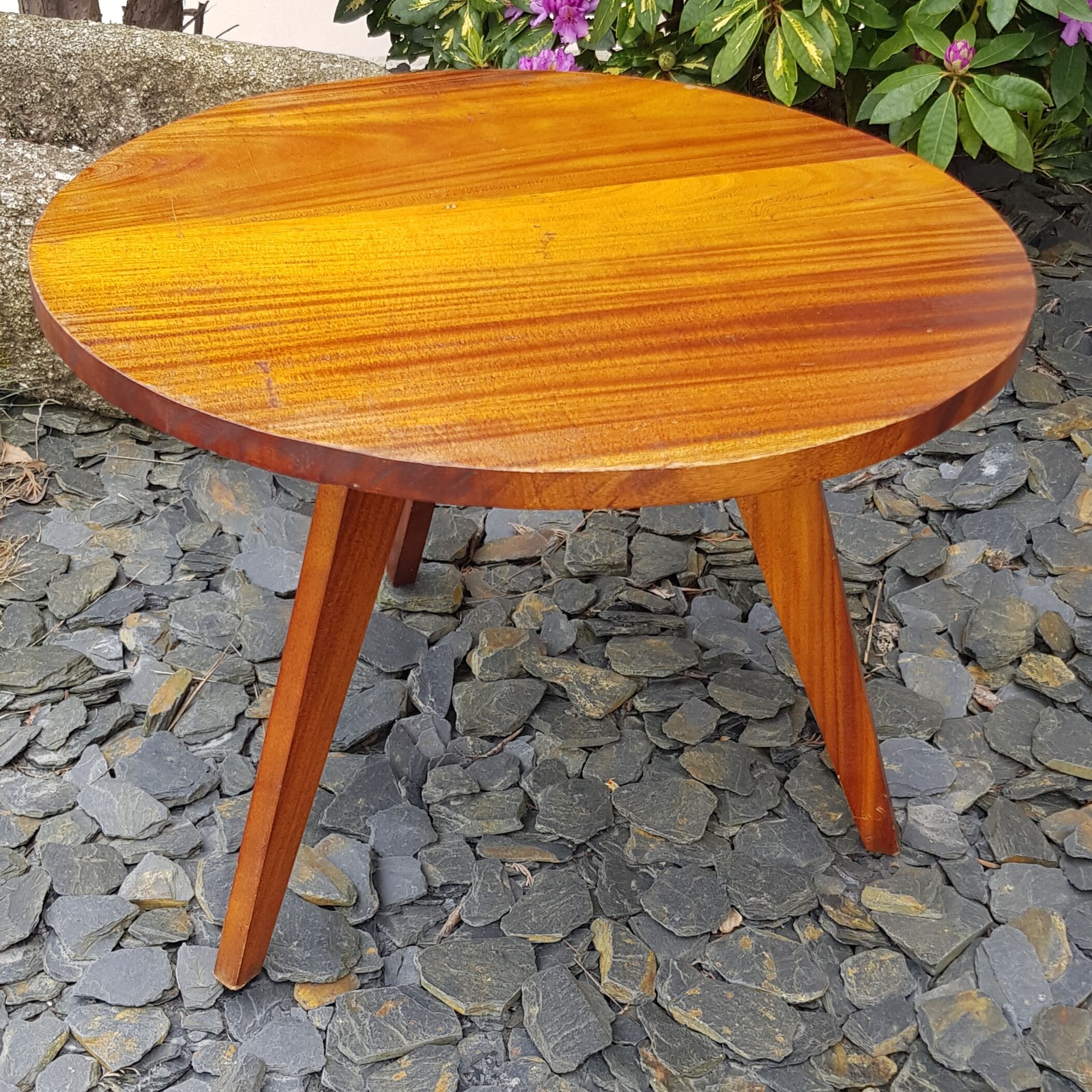 Round wooden coffee table