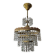 Chandelier with crystal and brass pendants