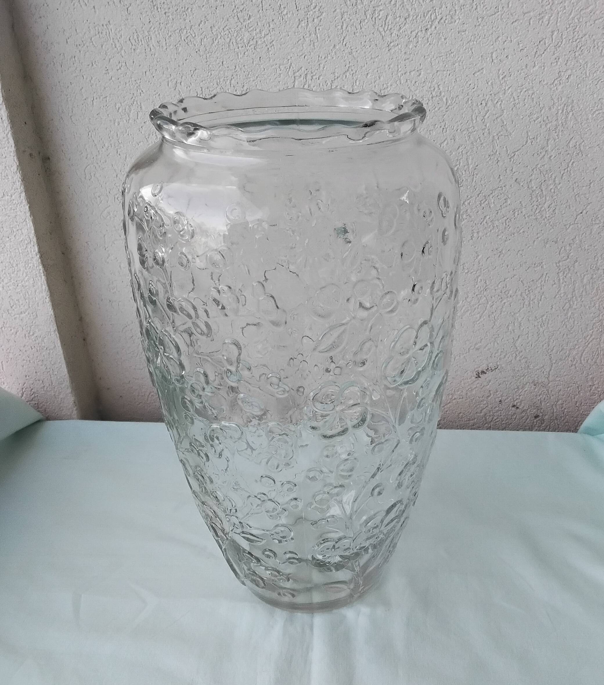 Moulded pressed glass vase
