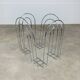 Postmodern chrome metal magazine rack from the 80s