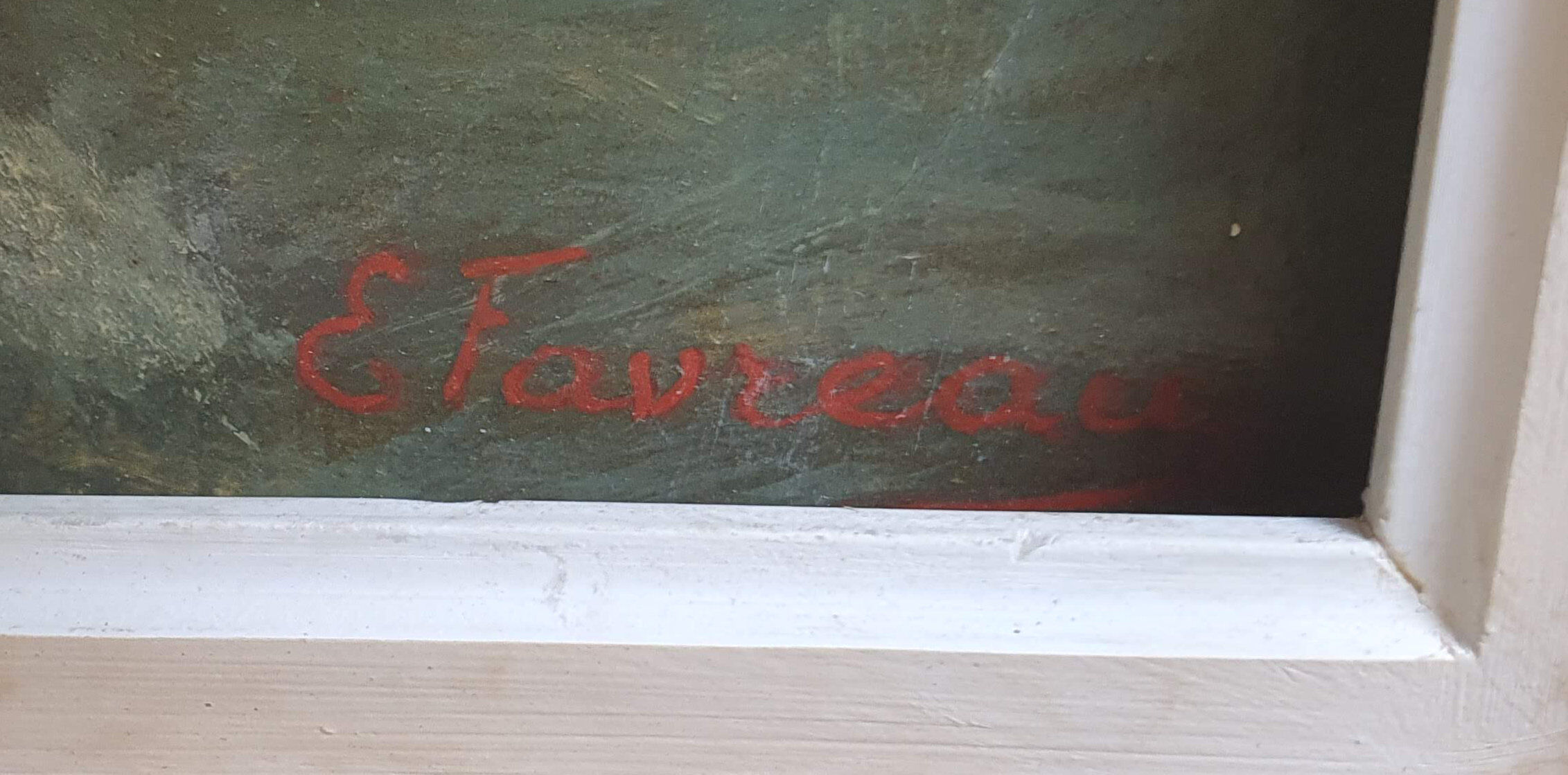 Oil on marine wood signed E.Favreau