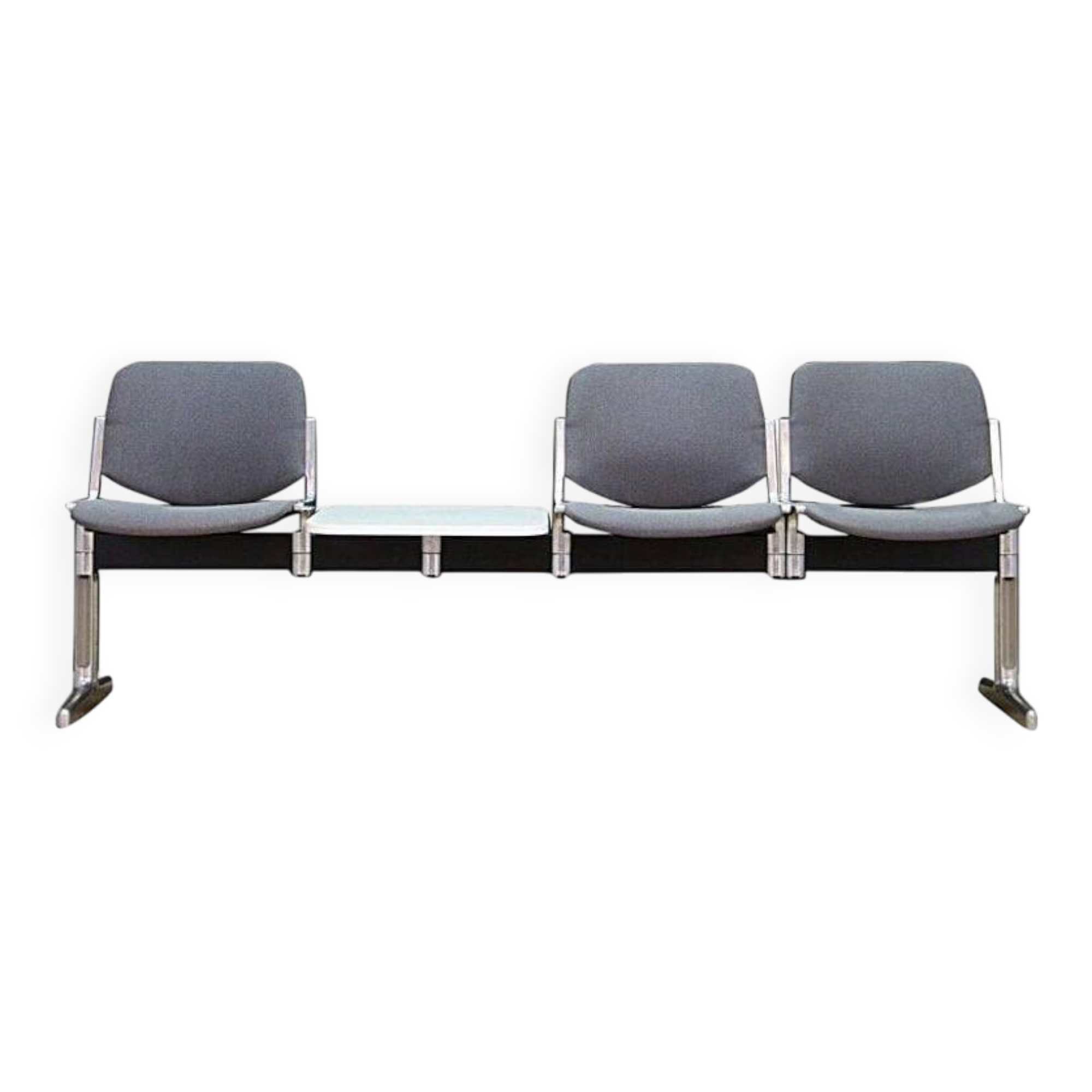 Grey aluminium bench, Danish design, 1960s, production: Denmark