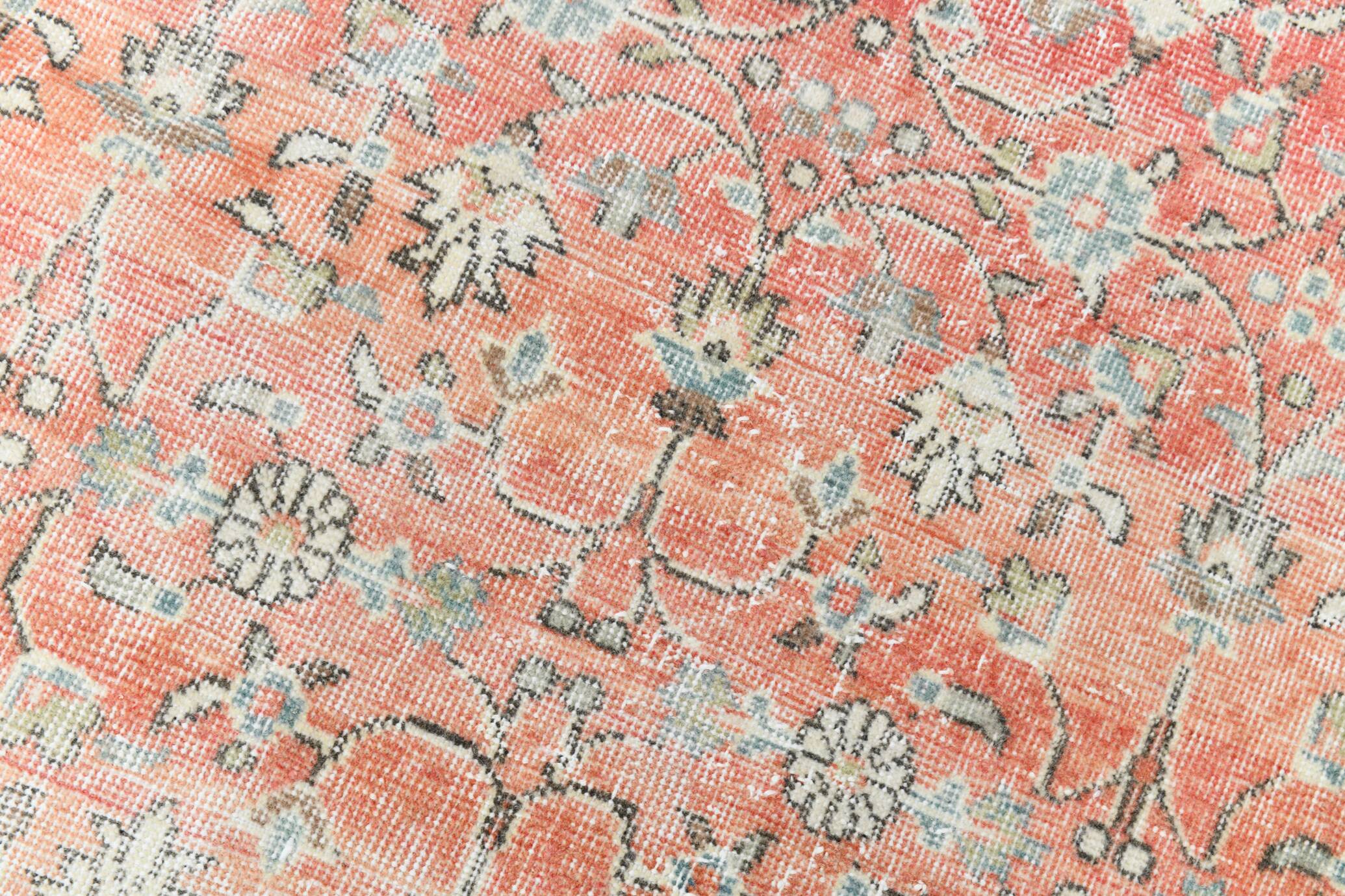 Red & Orange Floral Pattern Persian Rug, 119x200Cm