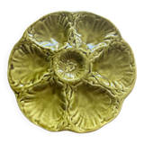 Lot of 8 oyster plates in Barbotine Gien 1970