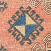 6x10 Salmon & Blue Comtemporary Vintage Rug, 194x297Cm