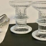 Vintage-style crystal candlesticks in the style of LITTLA