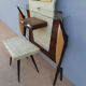 Coiffeuse ou meuble d’entrée vintage avec son siège années 1960
