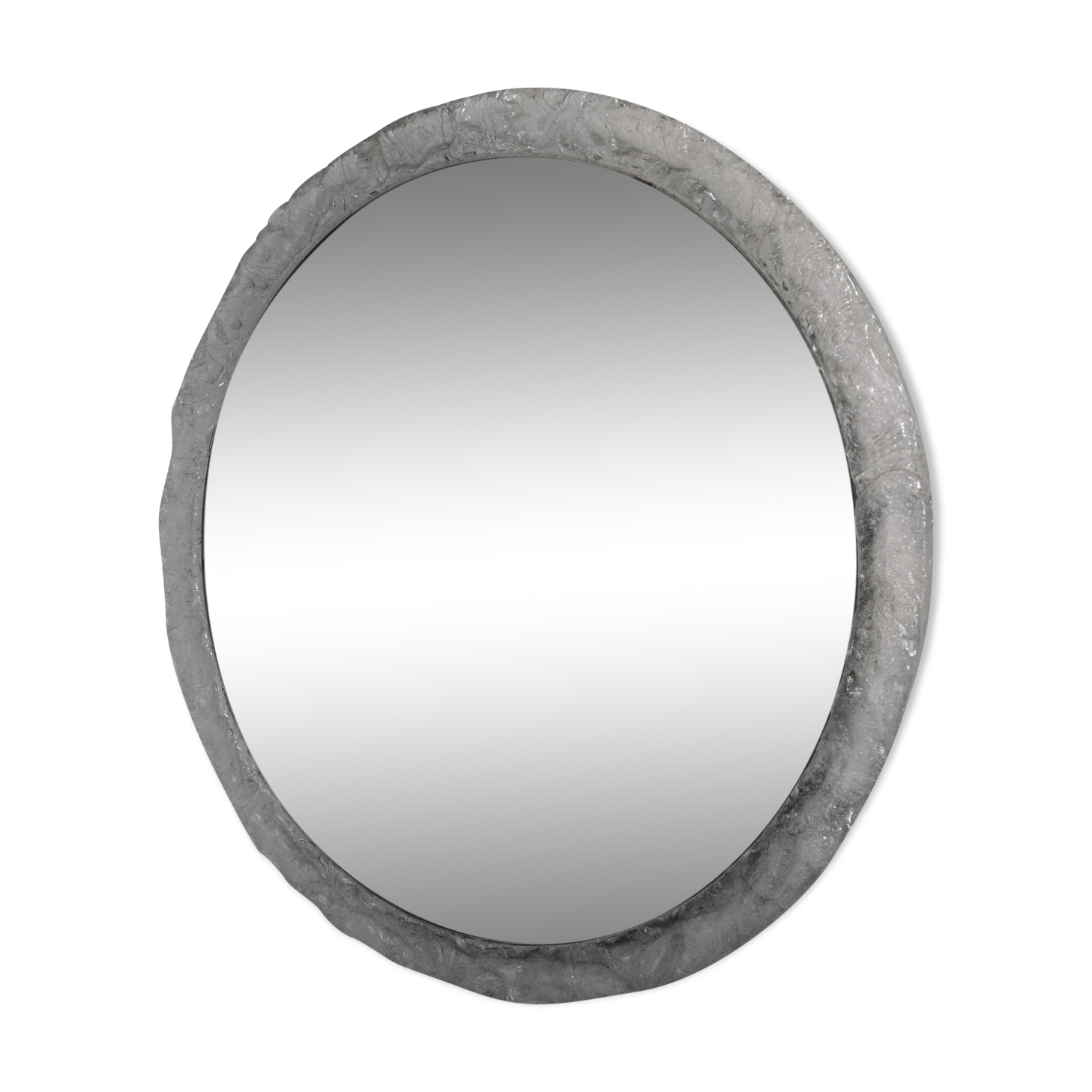 1960 lucite resin round mirror, by ED, 60 cm