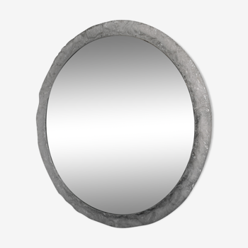 1960 lucite resin round mirror, by ED, 60 cm