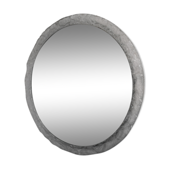 1960 lucite resin round mirror, by ED, 60 cm