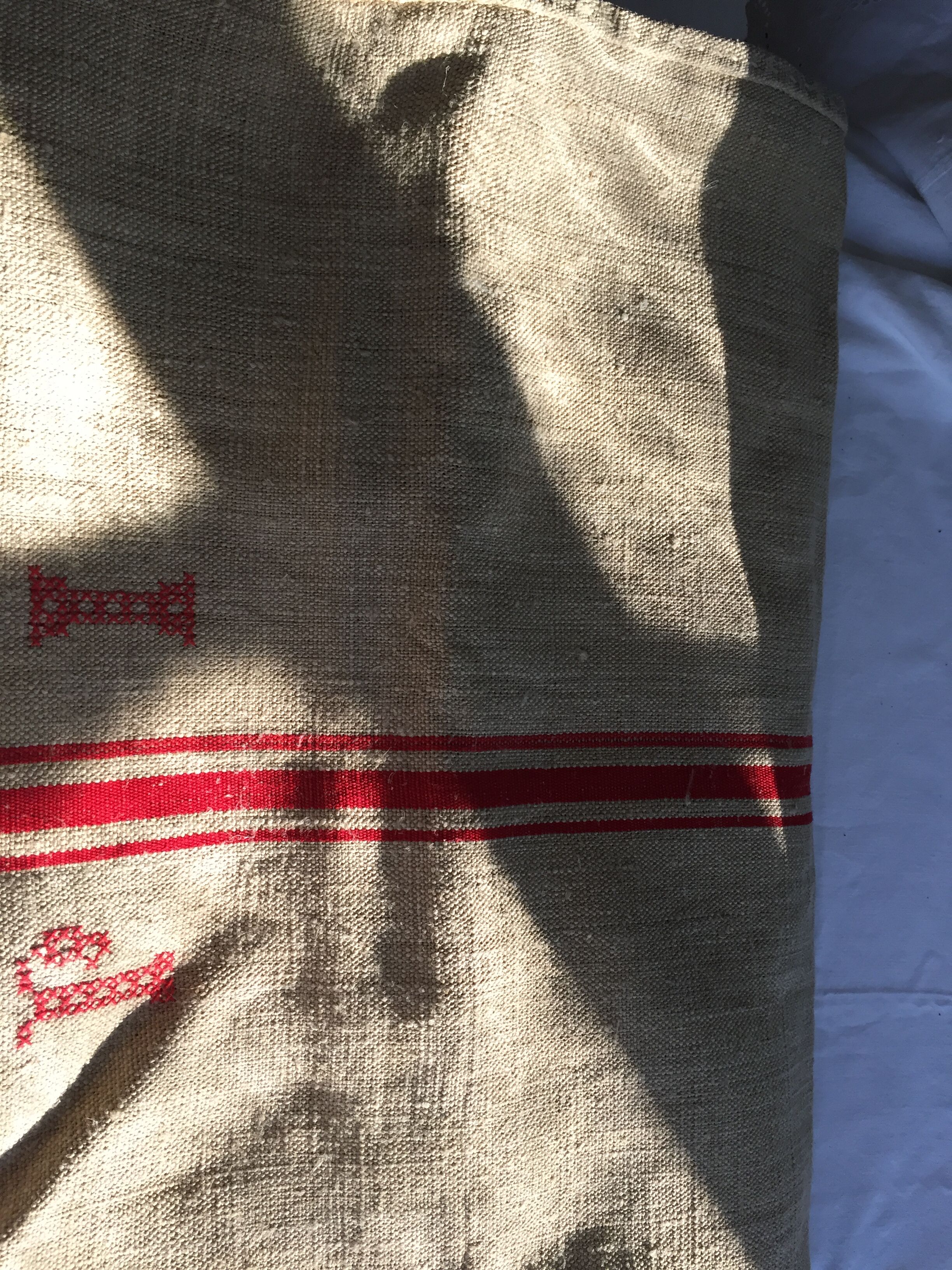 Old hemp canvas bag