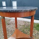 Empire style pedestal table with marble top