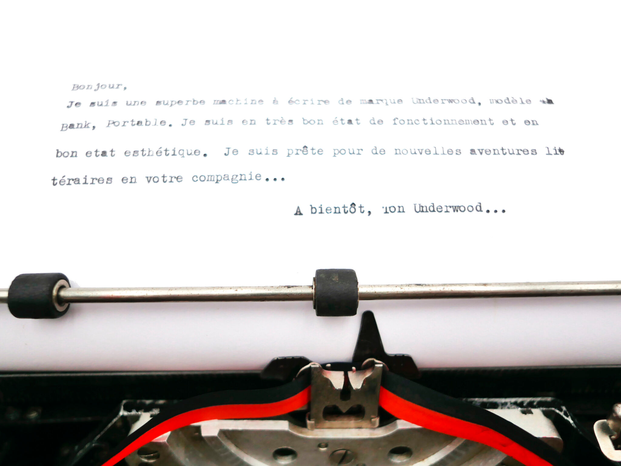 Typewriter underwood 4 bank revised new black ribbon 1933