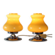 Table Lamps In Cream Opaline & Chrome, Bulgaria 1960s