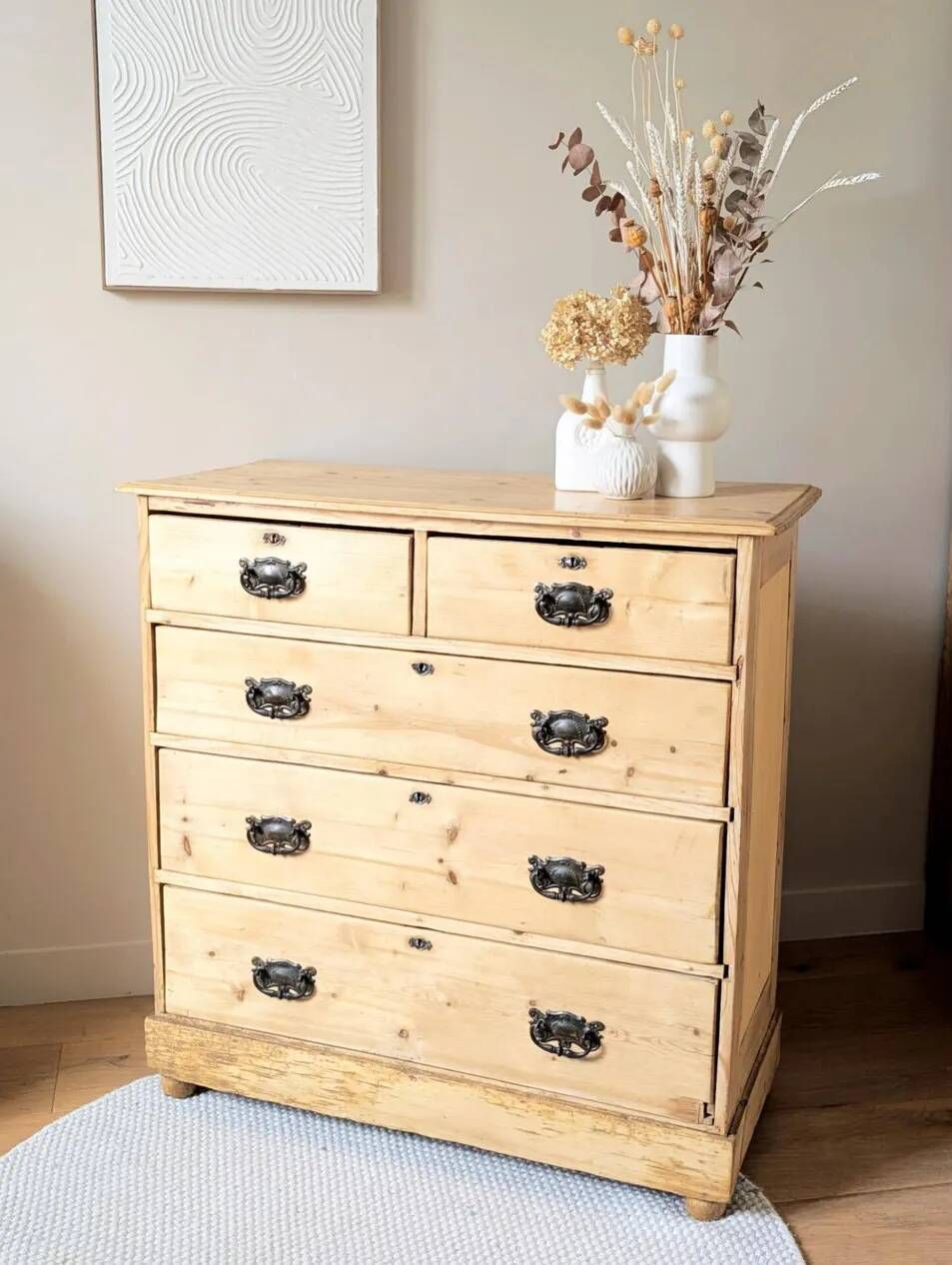 Commode anglaise antique en pin massif