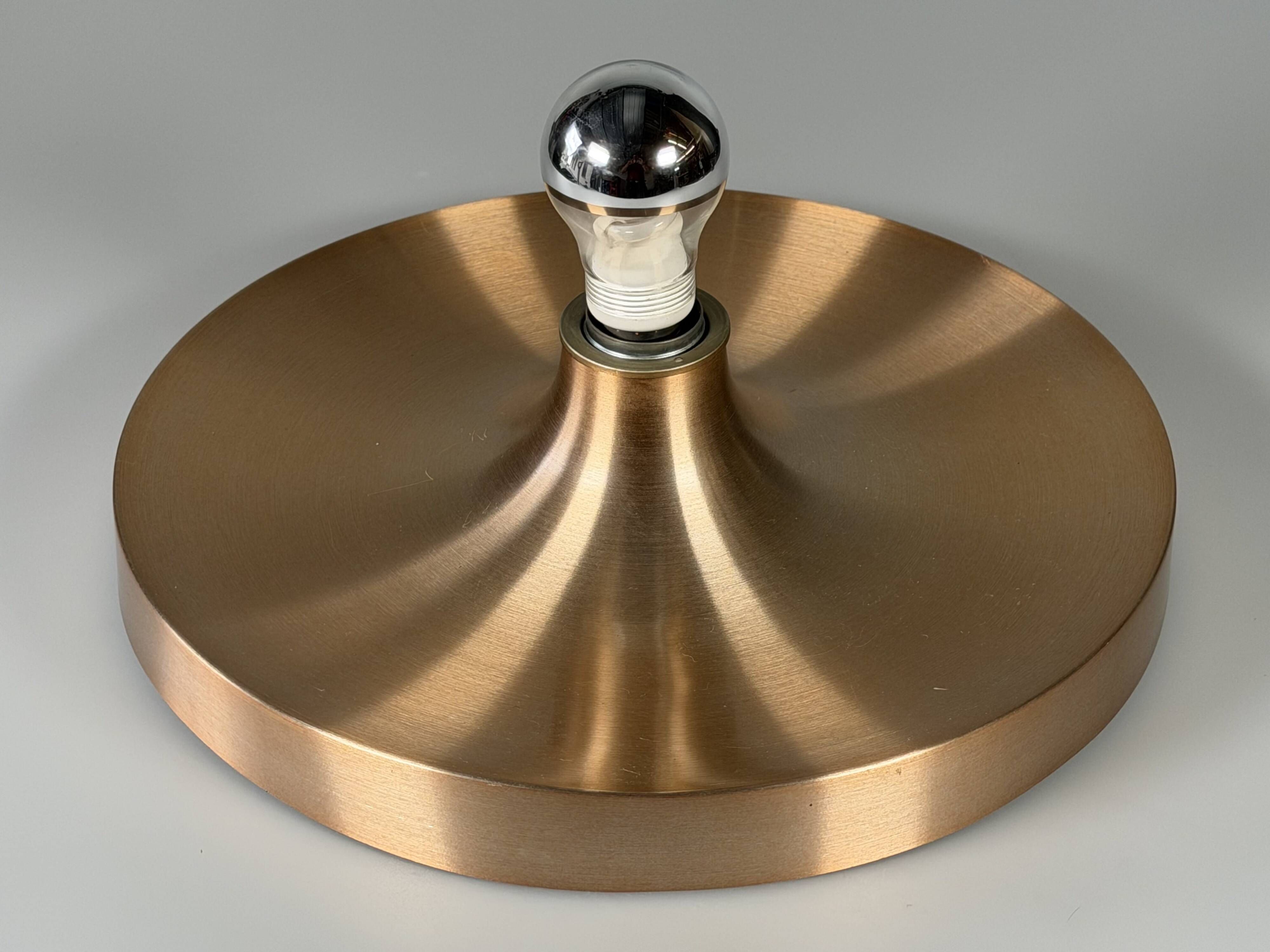 1960s 1970s Disc Wall Lamp by Teka Germany Space Age Design Aluminum Metal