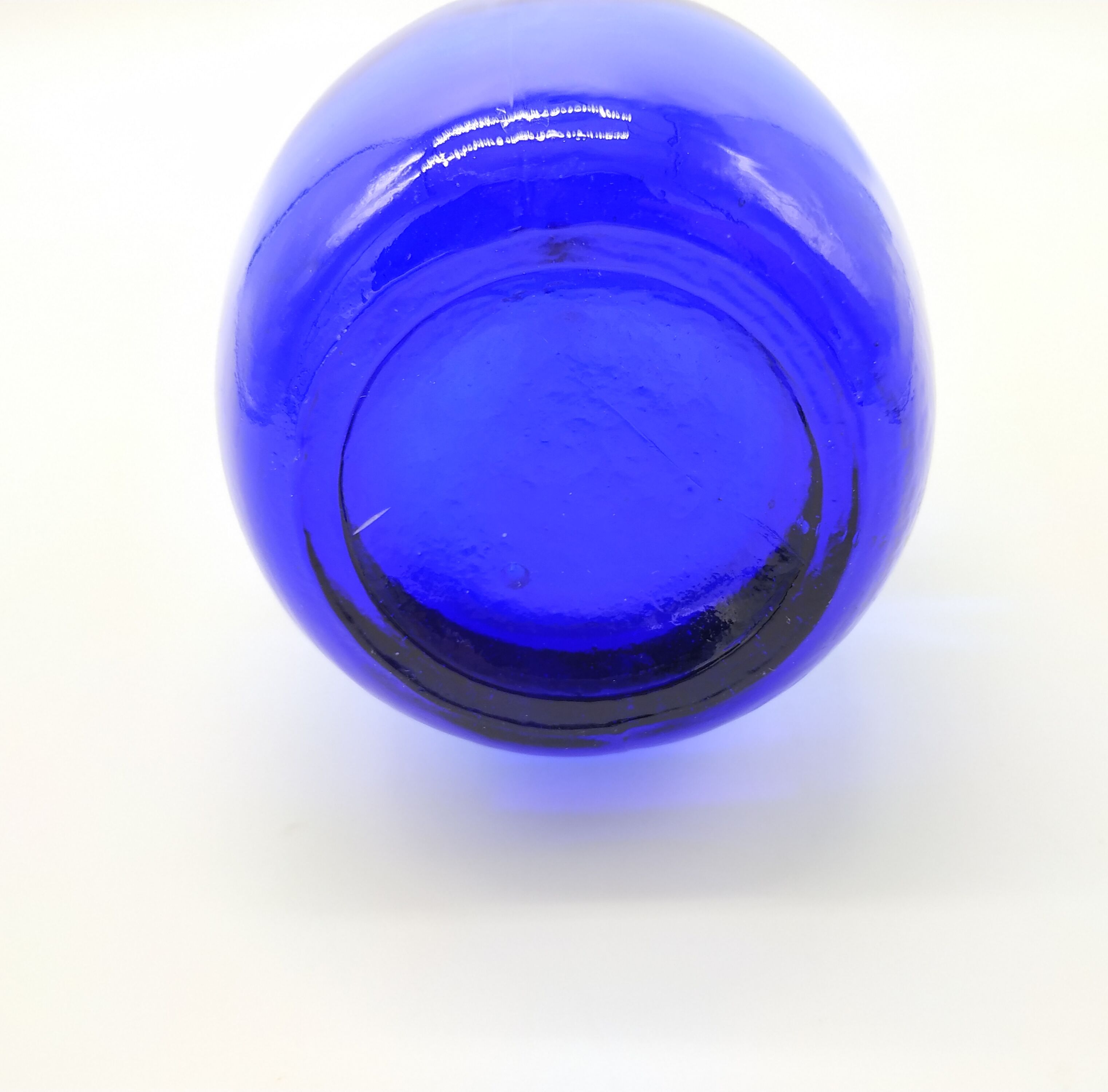 Large cobalt blue glass bottle