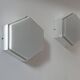 Pair of vintage Raak wall lights, opaline and white lacquered metal, Netherlands 1968