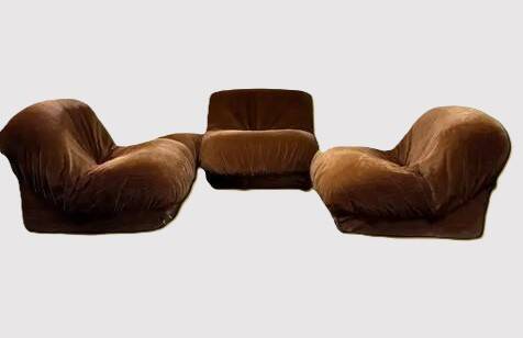 "Patate" armchairs and pouf, Airborne Publisher, 1970