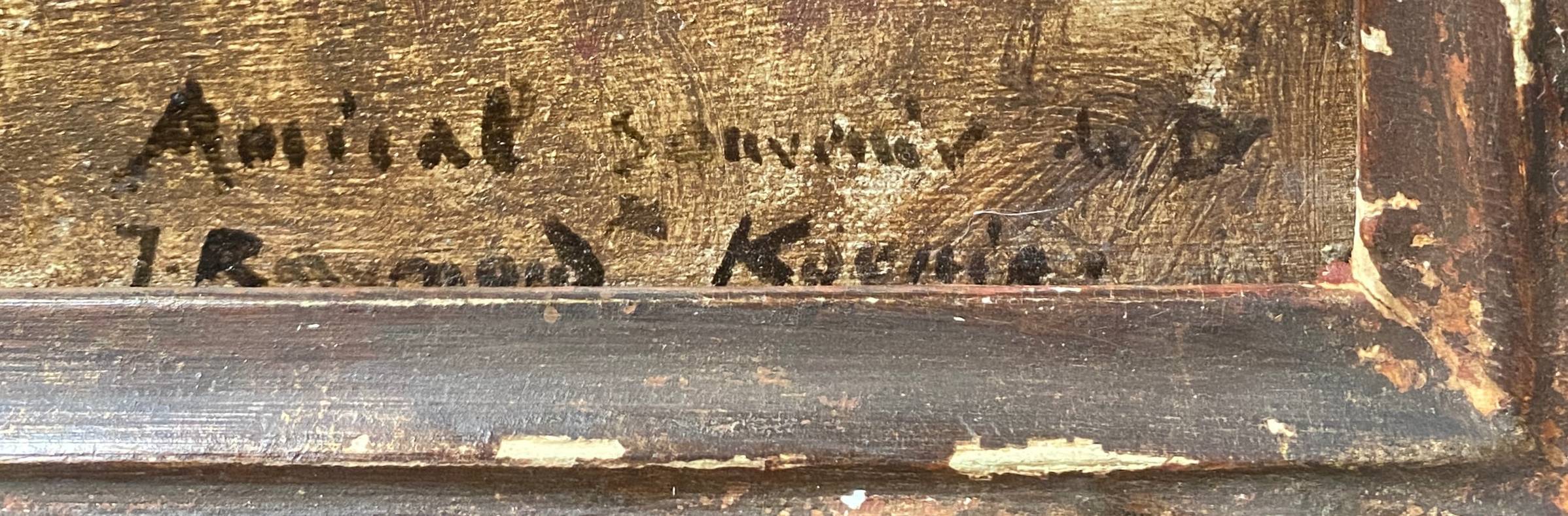 Painting made in oil on beveled wooden panel