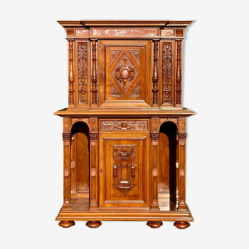 Walnut Cabinet with Marble Inlays Renaissance Style