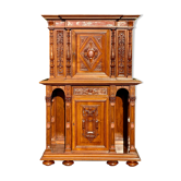 Walnut Cabinet with Marble Inlays Renaissance Style