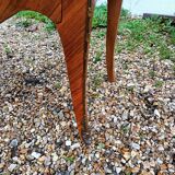 Old marquetry chest of drawers, Louis XV style marble top
