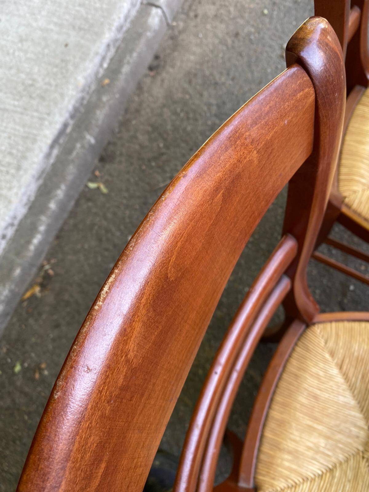 4 solid wood Louis Philippe chairs in dark cherry