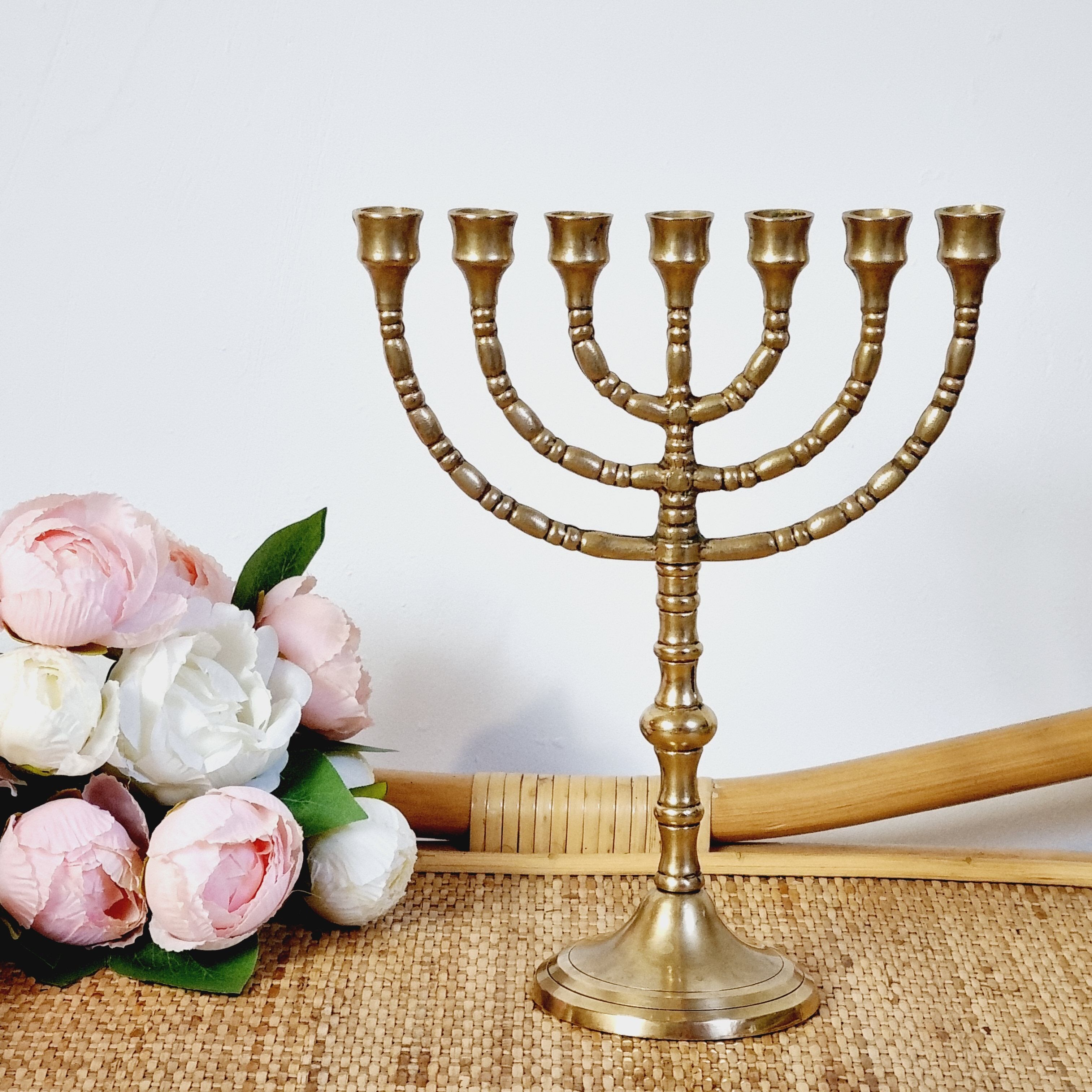 Golden brass chandelier