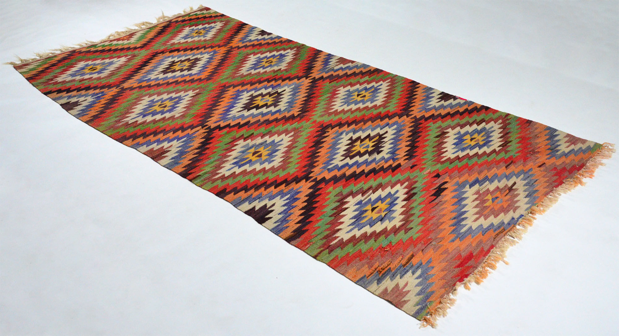 Anatolian handmade kilim rug 305 cm x 145 cm