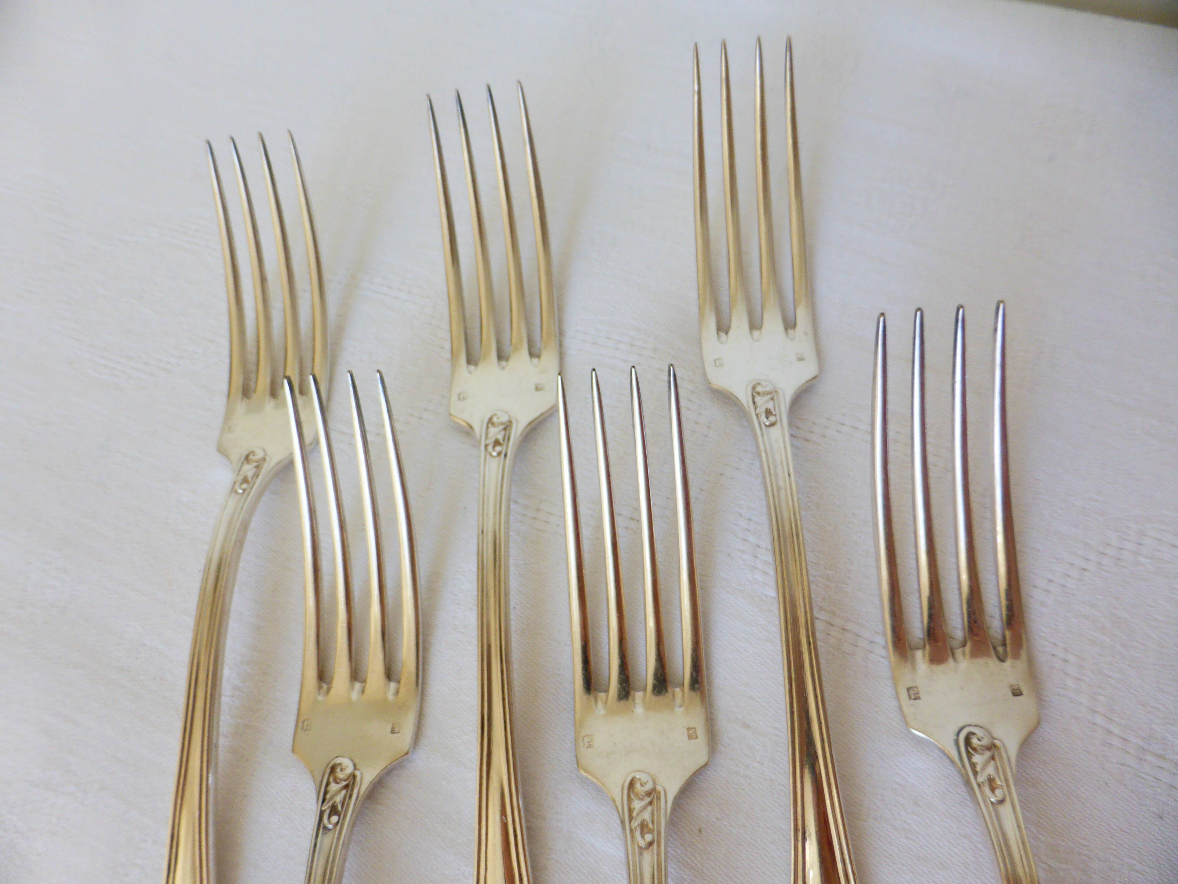 6 punched silver metal forks 2106224