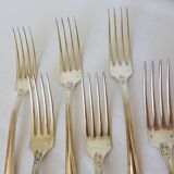 6 punched silver metal forks 2106224