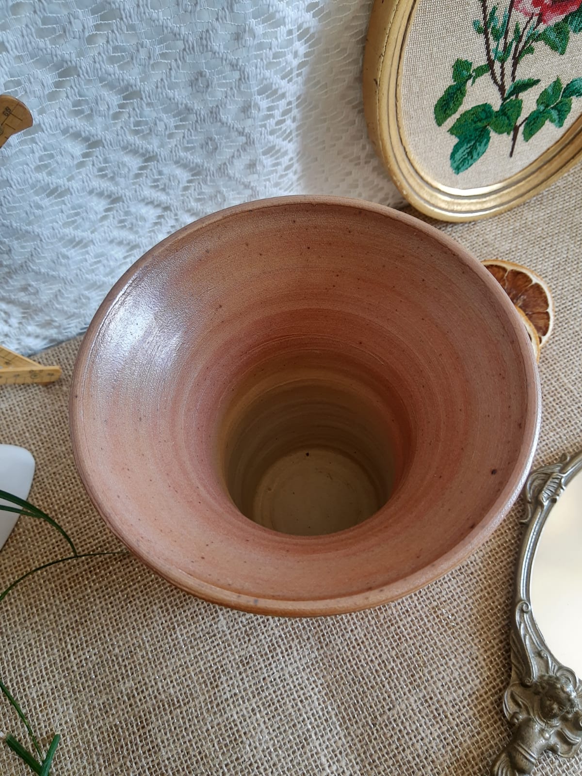 Bonny sandstone vase France handmade vintage