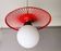 Mid-Century Kitchen Table Hanging Lamp in Red Plastic, 1960s