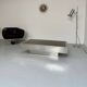 Italian coffee table in chromed metal and vintage brown glass top 70s