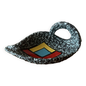 Large vintage Vallauris pocket bowl - Ecume de Mer - free form