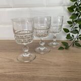 Set of 3 Luminarc Quadrille wine glasses