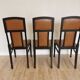 Set of 3 Vintage Dining Chairs: High Back, Leather Seat, Nailhead Trim