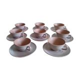 Set of 8 cups in pink sandstone