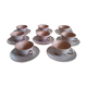 Lot de 8 tasses en grès rose