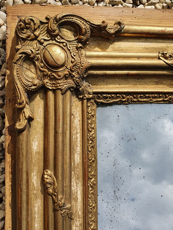 Old Large Carved Golden Mirror 91x148cm