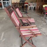 Set de 2 chaises pliantes en bois